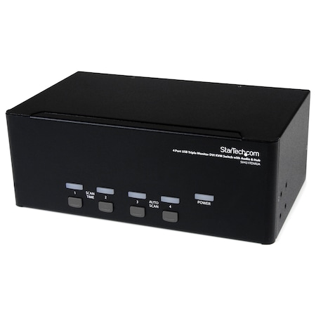 STARTECH.COM 4 Port Triple Monitor DVI USB KVM Switch with Audio SV431TDVIUA